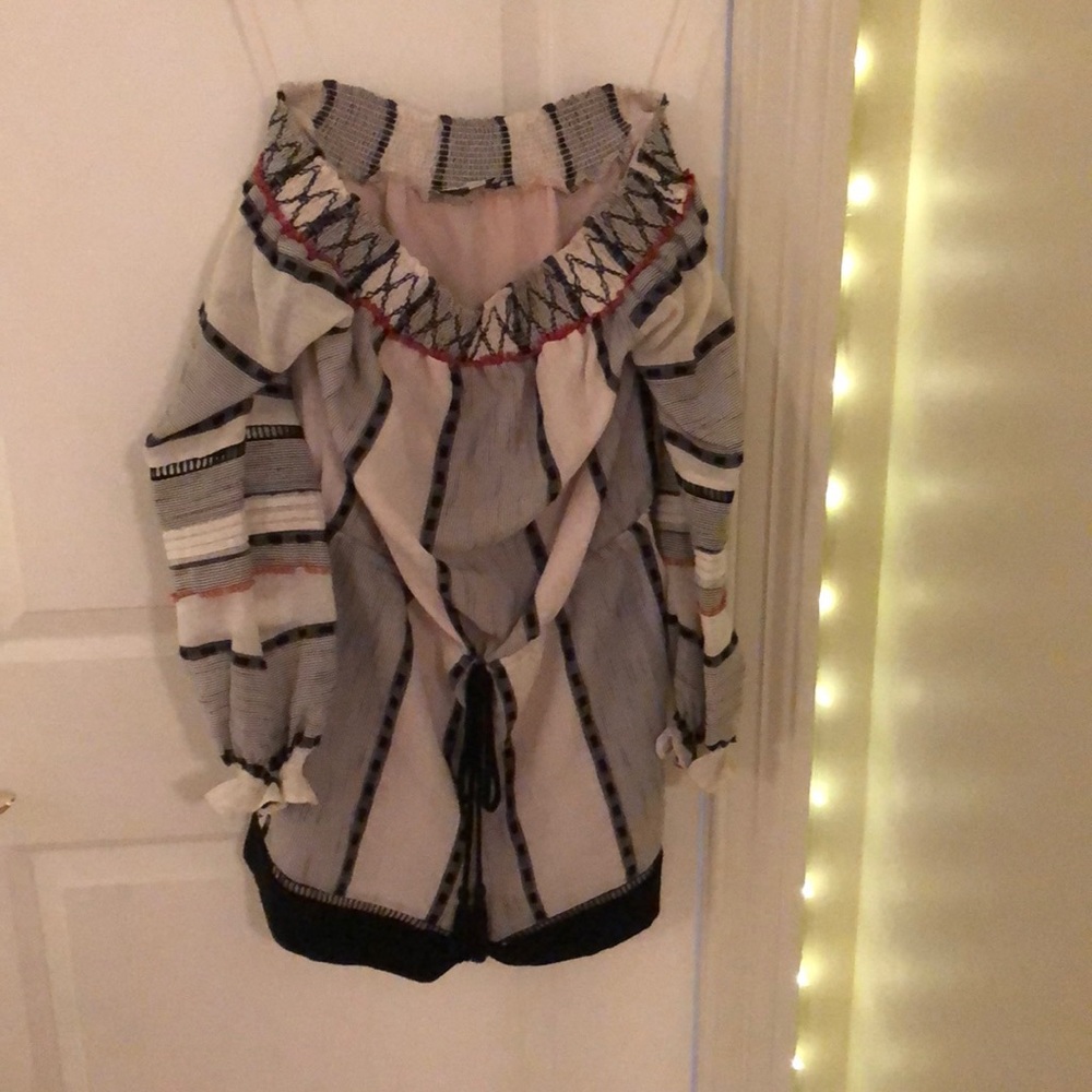 Romper with waist tie